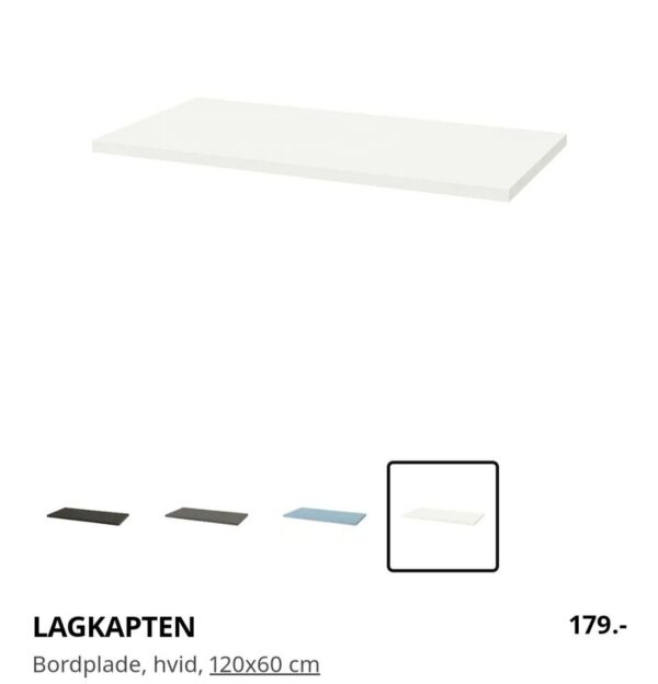 Skrivebord, Ikea, B: 120 D: 60 H: 4 – Lokalhistorisk-forening-aabyhoj.dk